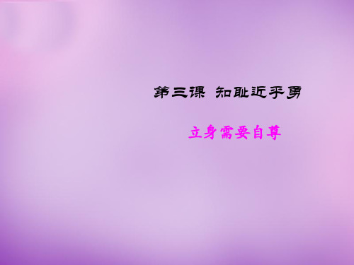 苏教版初一上册政治3.2立身需要自尊PPT课件(5)