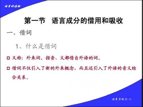 第八章：语言的接触