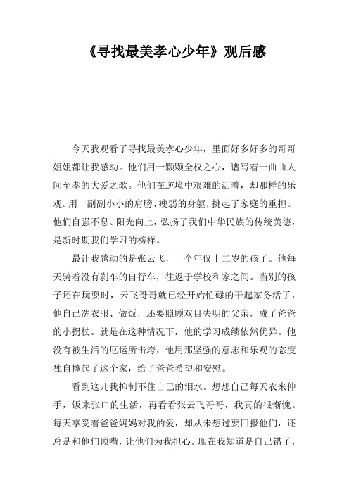 《寻找最美孝心少年》观后感_7