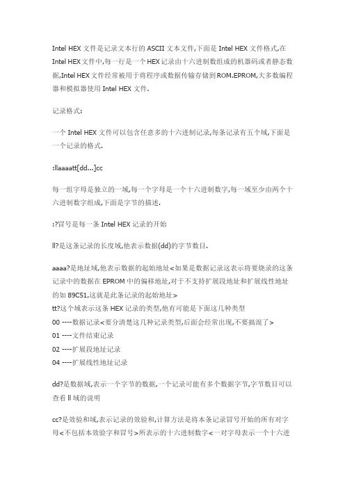 Hex文件格式