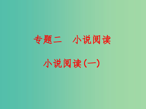 中考语文 第三篇 现代文阅读 文学类作品阅读 专题二小说阅读(一)练习课件