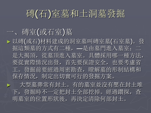田野考古学课件-砖(石)室墓和土洞墓发掘