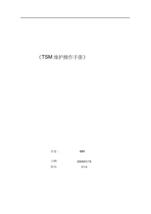 TSM维护操作手册