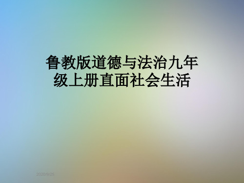 鲁教版道德与法治九年级上册直面社会生活