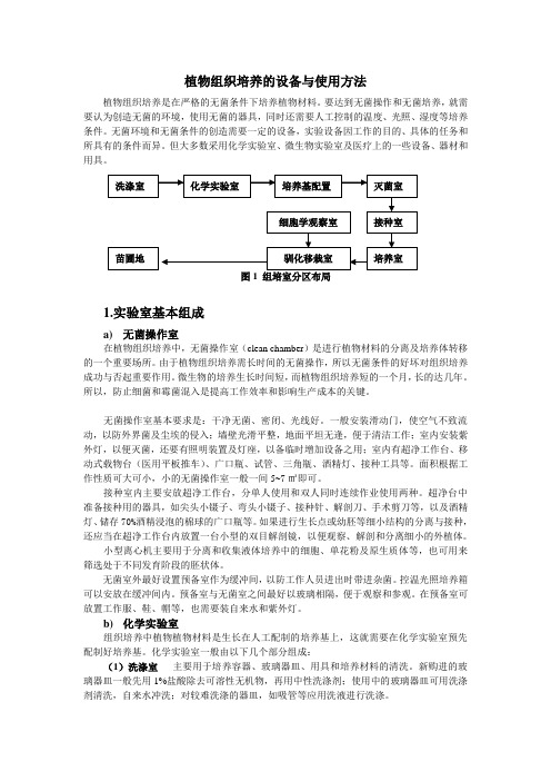 植物组织培养的设备与使用方法