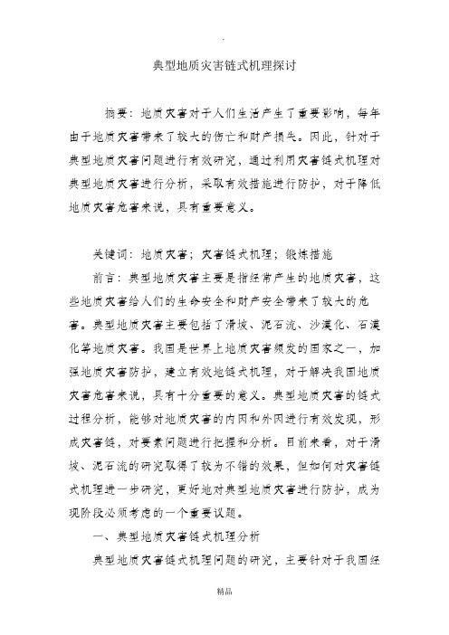 典型地质灾害链式机理探讨