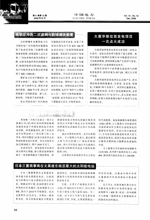 新加坡大士能源建设复合型发电设施