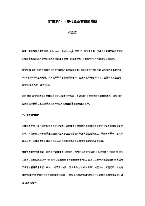 (新)IT“黑洞”-现代企业管理的陷阱_