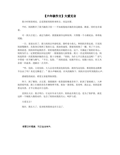【六年级作文】大爱无言