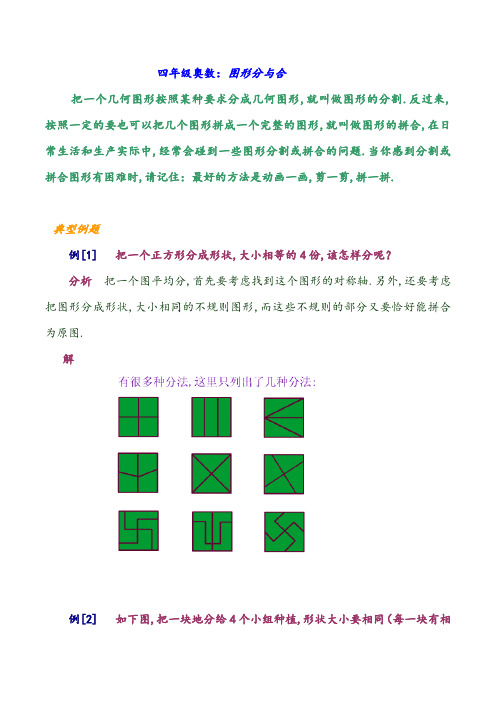 四年级奥数：图形分与合