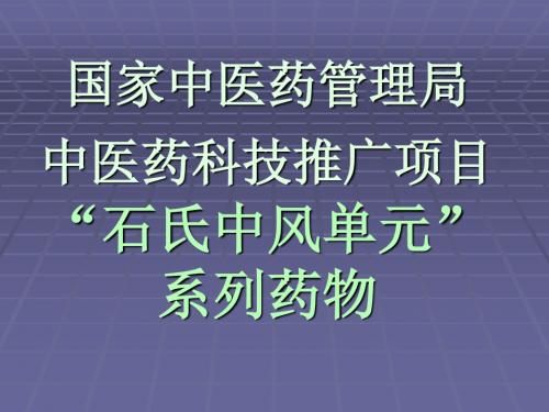 中风单元系列药