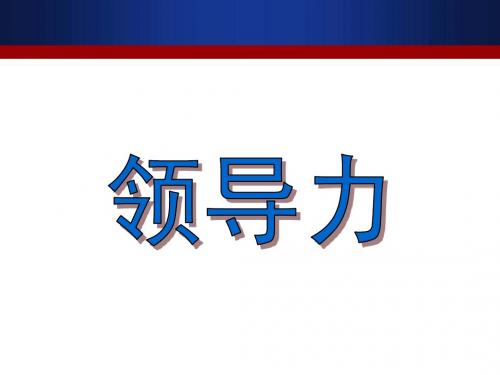 第二讲：领导力
