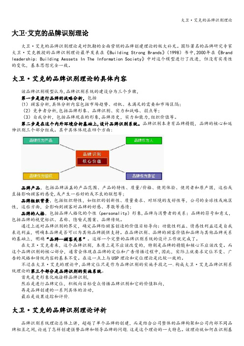 大卫·艾克的品牌识别理论