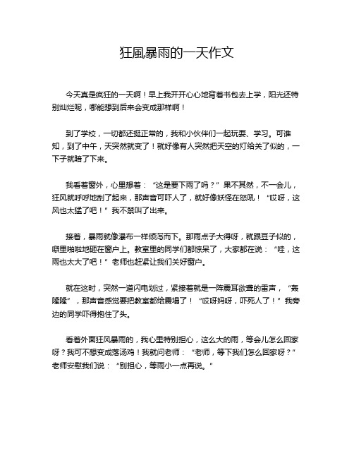 狂风暴雨的一天作文