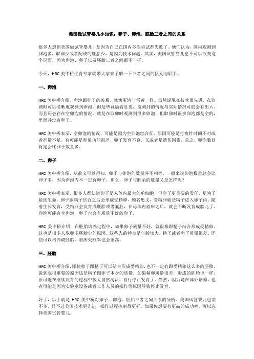 美国做试管婴儿小知识：卵子、卵泡、胚胎三者之间的关系