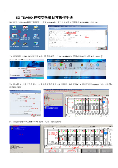KX-TDA600程控交换机日常操作手册