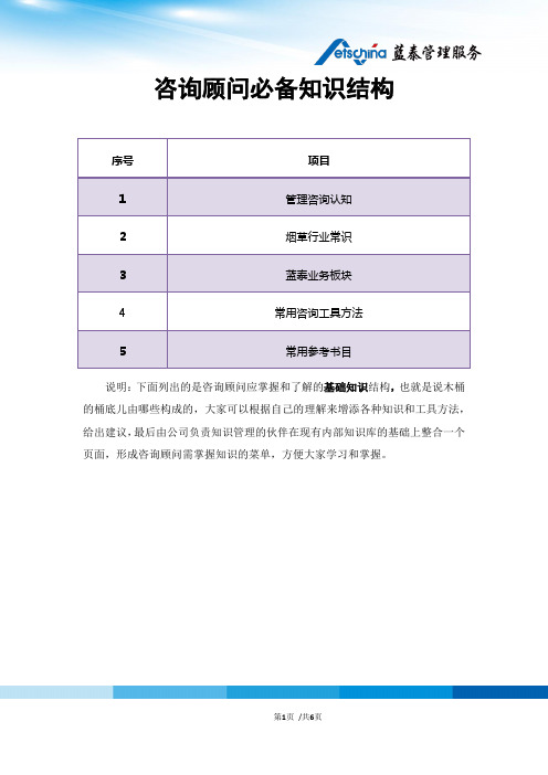 咨询顾问必备知识