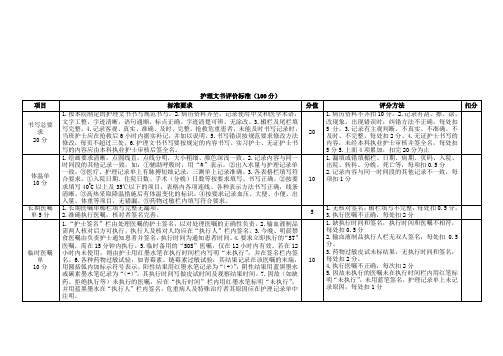 护理文书评价标准