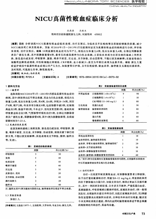 NICU真菌性败血症临床分析