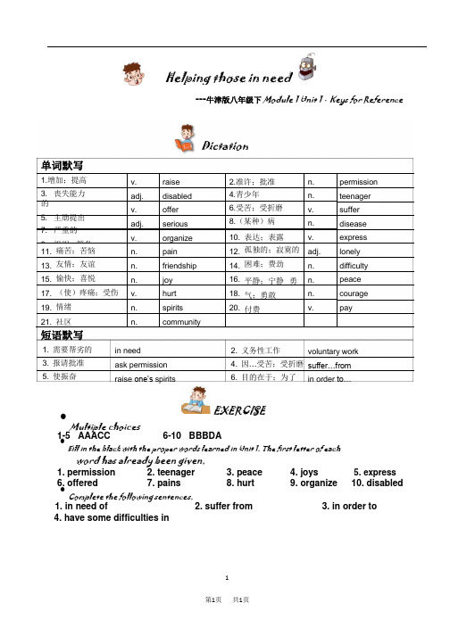 牛津深圳版八年级下册英语期末复习Unit1单元总结附答案 