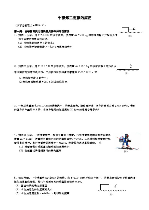 牛顿第二定律的应用分类训练