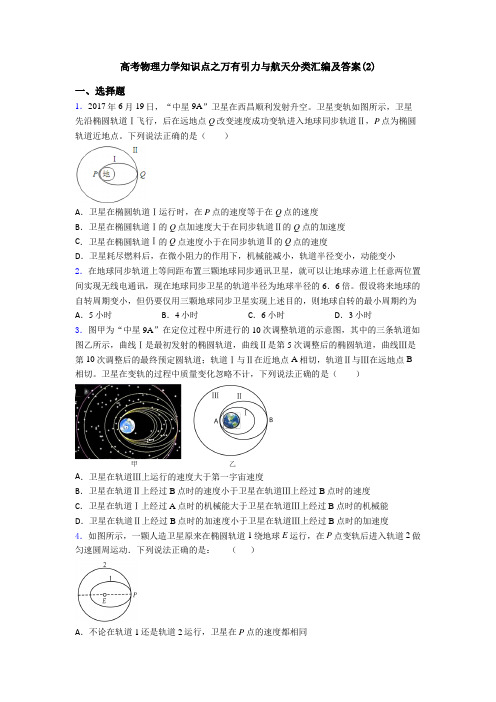 高考物理力学知识点之万有引力与航天分类汇编及答案(2)