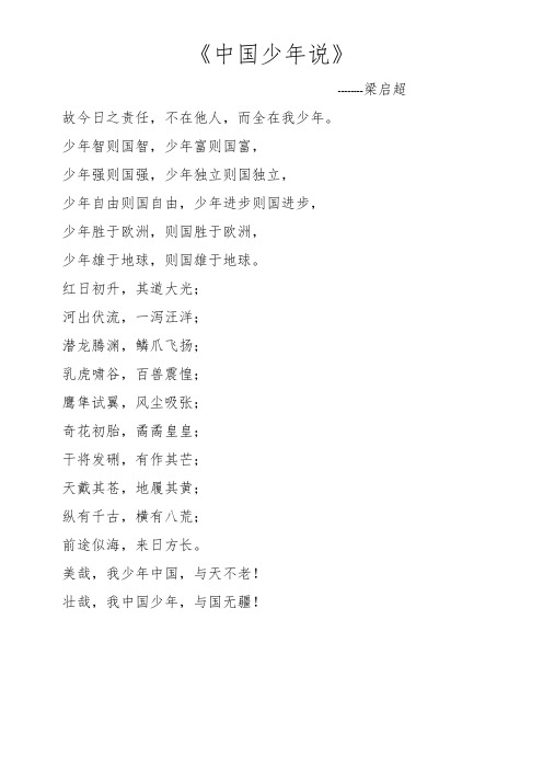 中国少年说
