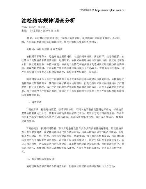 油松结实规律调查分析
