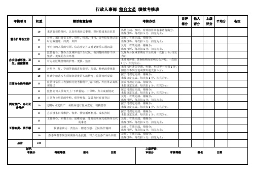 行政前台-绩效考核