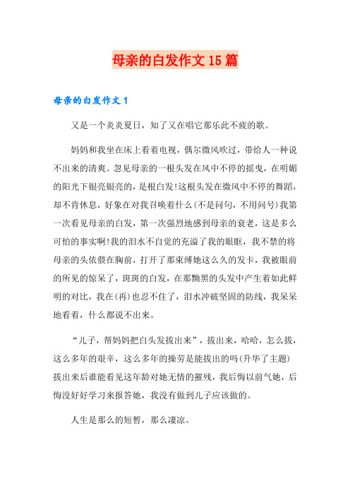 母亲的白发作文15篇