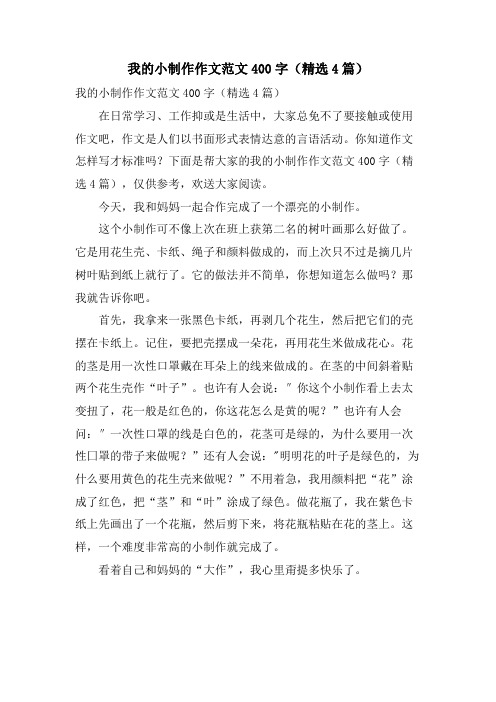 我的小制作作文范文400字(精选4篇)
