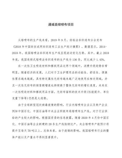 通城县熔喷布项目立项申请报告