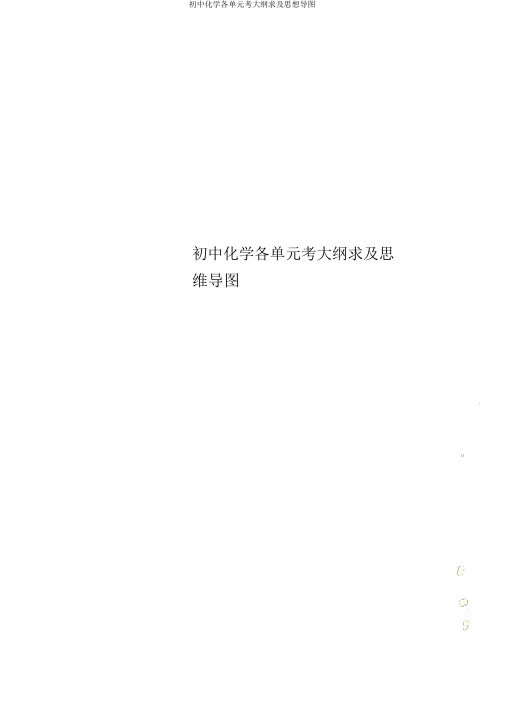 初中化学各单元考纲要求及思维导图