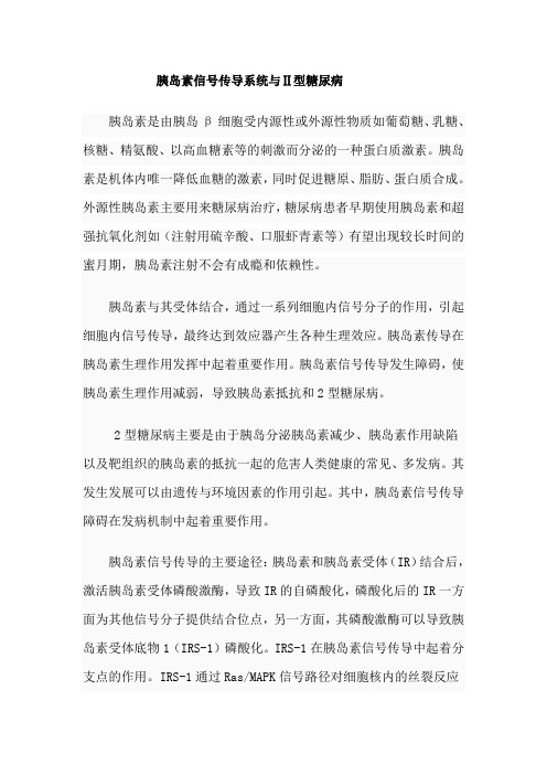 胰岛素信号传导系统与Ⅱ型糖尿病