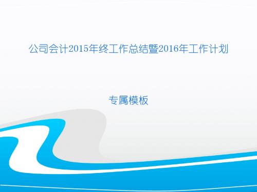 公司会计2015年终工作总结暨2016年工作计划(实用型)
