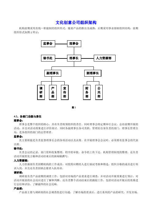 文化创意公司组织架构