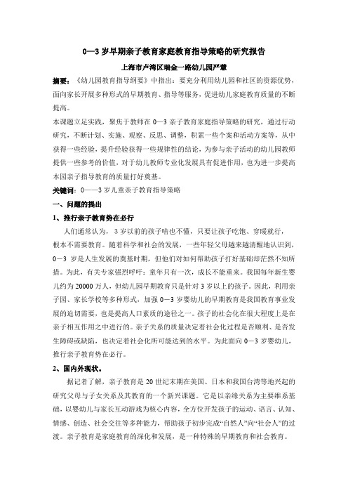 0—3岁早期亲子教育家庭教育指导策略的研究报告1110100