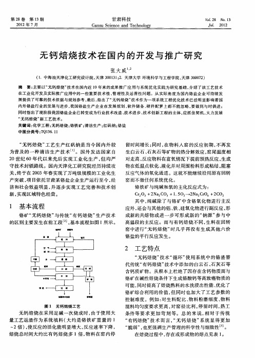 无钙焙烧技术在国内的开发与推广研究