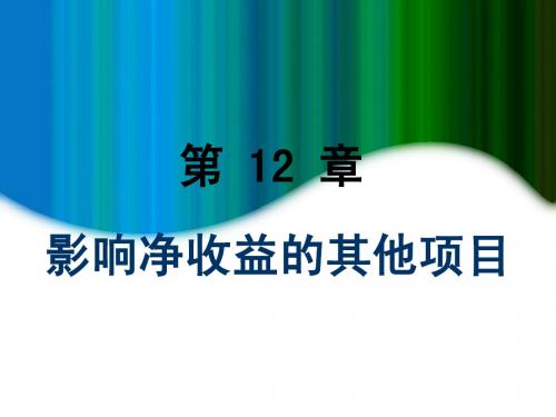 MBA会计学：12影响净收益的其他项目
