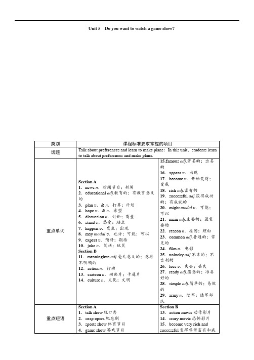 新目标八年级上册英语UNI5教案