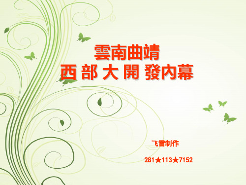 云南曲靖西部大开发国家项目