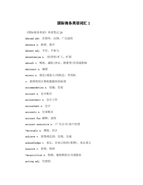国际商务英语词汇1