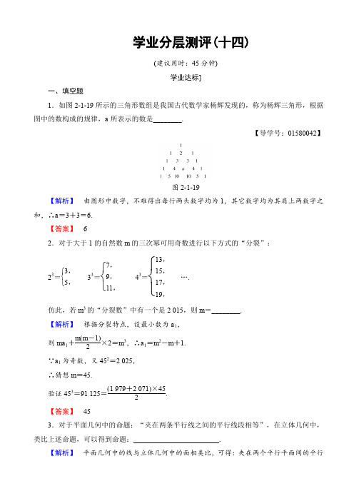 高中数学苏教版高二选修2-2学业分层测评：第二章_推理与证明_14