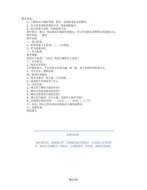 统编版三年级语文上册19 海滨小城1-优质教案.doc
