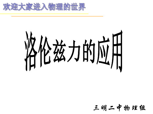 高二物理洛伦兹力的应用1