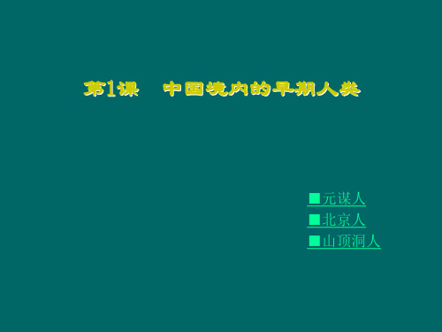 【川教版】历史七年级上册：第1课《中国境内的早期人类》ppt课件