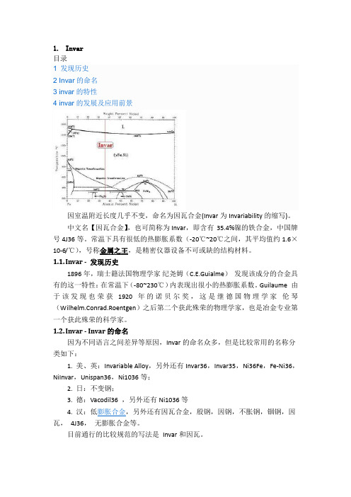invar(因瓦合金)介绍