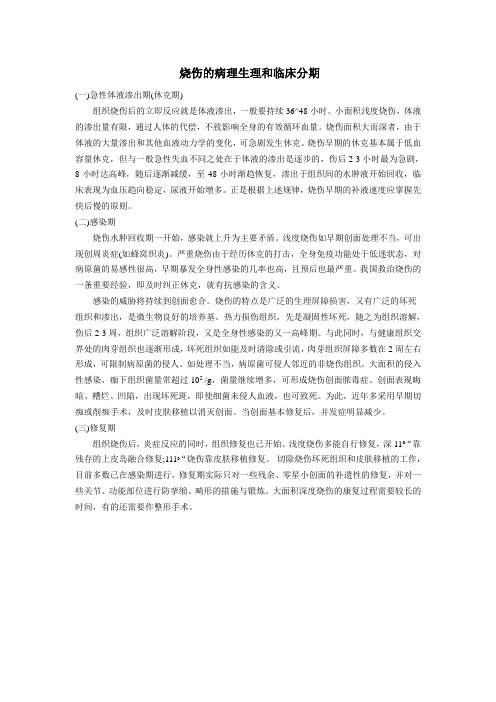 烧伤的病理生理和临床分期
