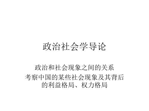 政治社会学导论
