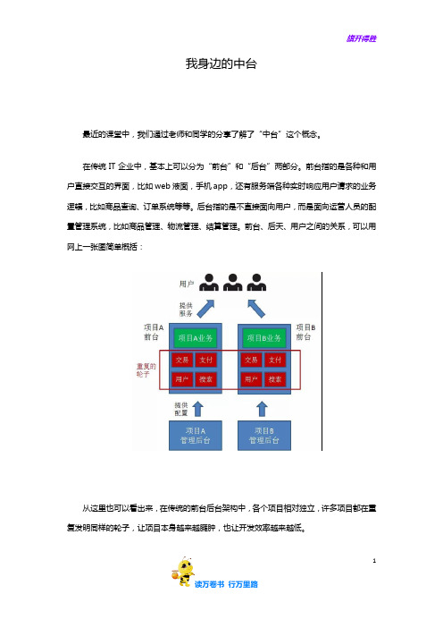北航EMBA 管理信息系统 作业范本供参考：ZF1908523我的中台